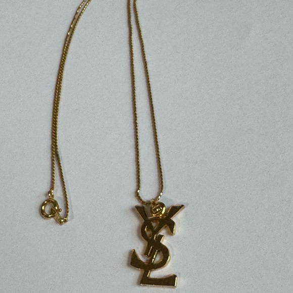 Vintage YSL Yves Saint Laurent Gold Pendant Necklace - Picture 2 of 3